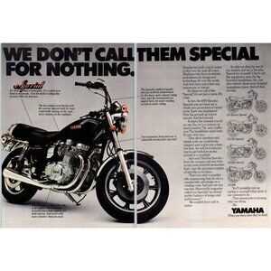 1979 Yamaha XS Eleven Special Motorcycle 2 Page Vintage Print Ad 70s Wall Art